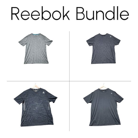 Reebok Mens Activewear T-Shirts Bundle Of 4 Large‎ Gray Shades Size L - Picture 1 of 16